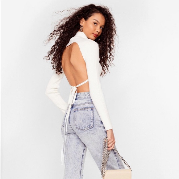 Nasty Gal Tops - Nasty Gal Backless Knitted Top